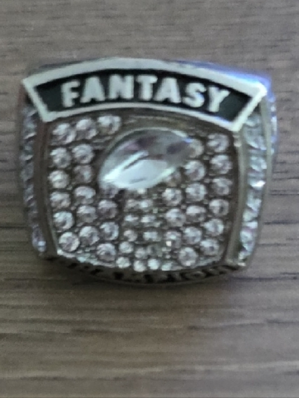 π£ Fantasy Football π Championship πSilver Tone Trophy Collectable Ring SZ 13 - Picture 6 of 9